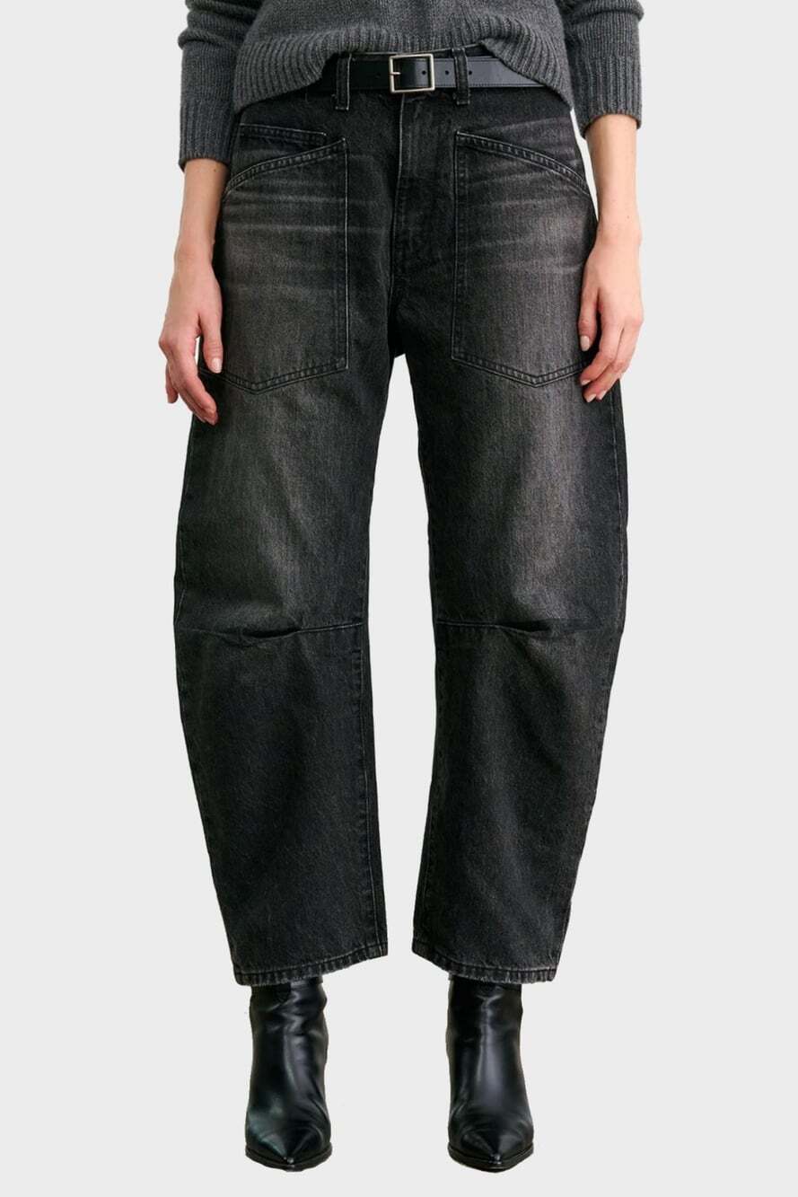 Nili Lotan Shon Stone Black Jeans 27